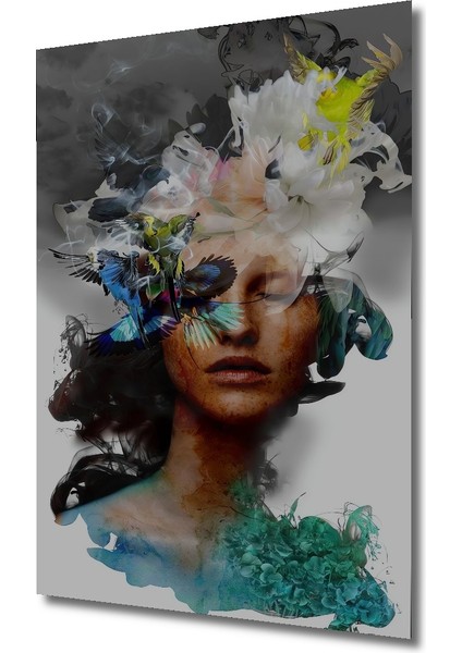 Ruhun Bahçesi Yağlı Boya Görünümlü Ahşap Dekoratif Tablo Dikdörtgen Tablo modelleri