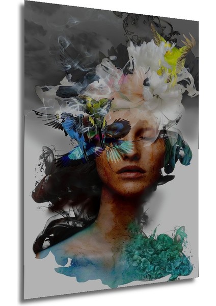 Ruhun Bahçesi Yağlı Boya Görünümlü Ahşap Dekoratif Tablo Dikdörtgen Tablo fırsatları