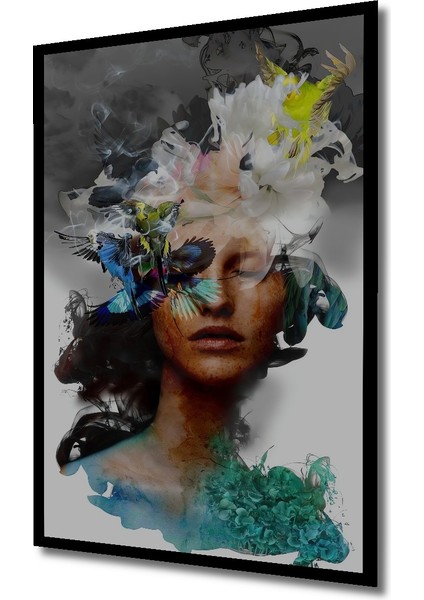 Ruhun Bahçesi Yağlı Boya Görünümlü Ahşap Dekoratif Tablo Dikdörtgen Tablo indirimleri