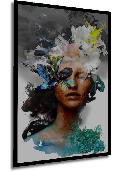 Ruhun Bahçesi Yağlı Boya Görünümlü Ahşap Dekoratif Tablo Dikdörtgen Tablo