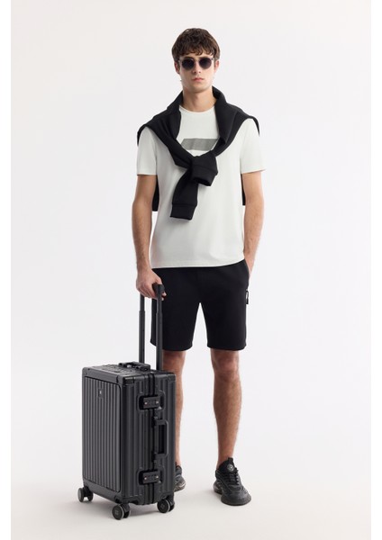 Erkek Beyaz Bisiklet Yaka Baskılı Rayon Soft Touch Regular Fit T-Shirt A51Y1031