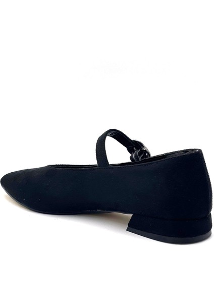 Marina Tokalı Günlük Kadın Babet Süet Siyah fırsatları