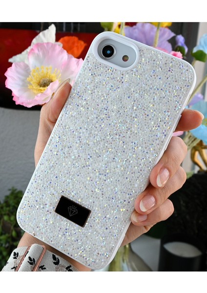 Iphone 6 - 7 - 8 - Se 2020 - Se 2022 Uyumlu Elmas Tasarımlı Taşlı Işıltılı Parlak Pırlanta Kılıf modelleri