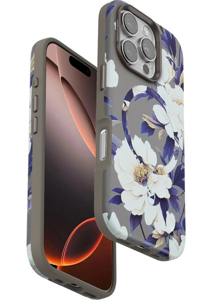 Techmrt Onegif Iphone 16 Pro Flower Series Magsafe Kapak - Gri