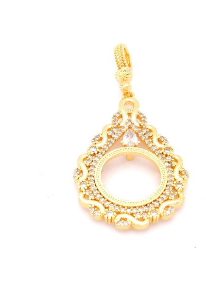 Altın Kaplama Taşlı Sonsuzluk Çeyrek Çerçeve Kolye Ucu TGR-358 fiyatları