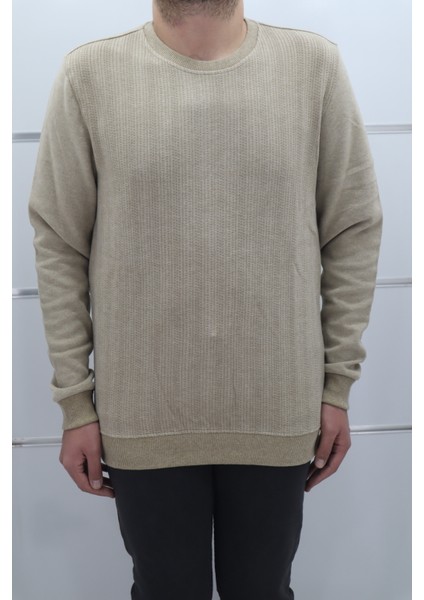 Fistan Store Erkek Desenli Spor Kesim Normal Kalıp Bisiklet Yaka Selanik Kumaşlı Kışlık Kazak