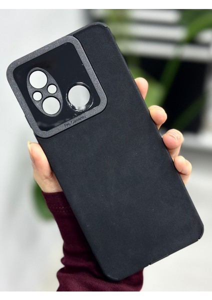 Redmi 12C Uyumlu Siyah Alcantara Tasarımlı Silikon Kılıf modelleri