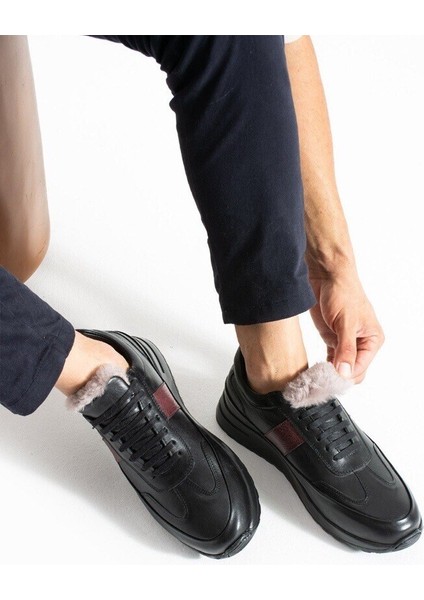 Erkek Siyah Günlük Hakiki Deri Ayakkabı