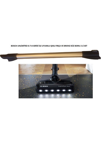 Unlimited 6-7-8 Serisi Uyumlu Işıklı Fırça ve Bronz Düz Boru 2 Li Set fiyatları