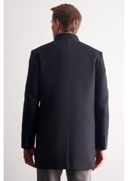 Koyu Lacivert Hakim Yaka Classic Slim Fit Esnek Kaban 1008255162 indirimleri