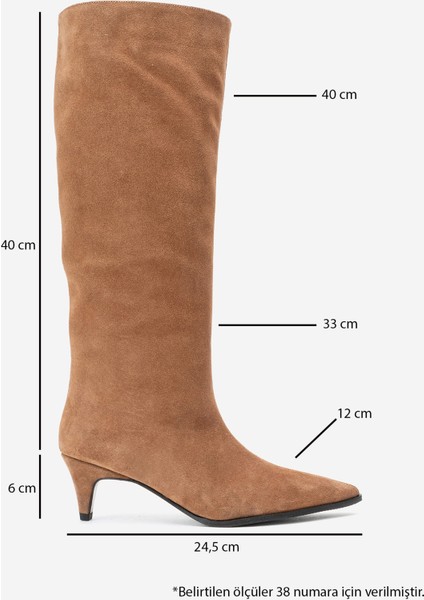 Sıora Toprak Süet Hakiki Deri Kadın Kısa Topuklu Çizme indirimleri