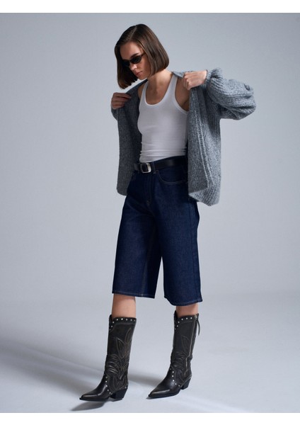 60991 Yumuşak Dokulu Dökümlü Triko Hırka-Füme M. indirimleri