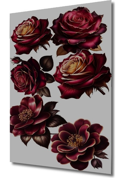 Kırmızı Gül Bahçesi Ahşap Dekoratif Tablo Yağlı Boya Görünümlü Sanat Eseri Dikdörtgen Tablo modelleri