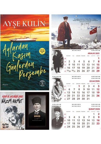 Aylardan Kasım Günlerden Perşembe ve Nazım Hikmet - Kalpaklı Ajanda - Sakarya Duvar Takvimi