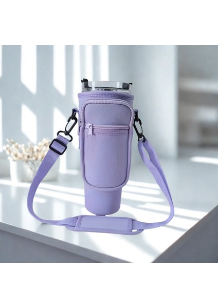 Stanley Quencher Pipetli 1.18 Lt Termos Kılıfı Omuz Askılı Termos Çanta Fermuarlı Cepli Kılıf Çanta