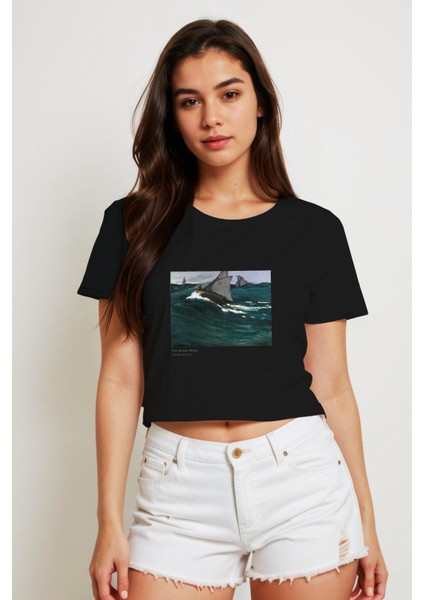The Green Wave Crop Tişört - Siyah fiyatları