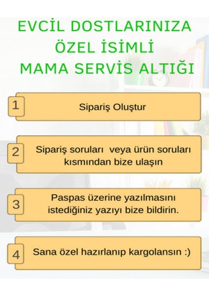 Kedinize Özel Isimli Mama Altlığı Mama Servis modelleri