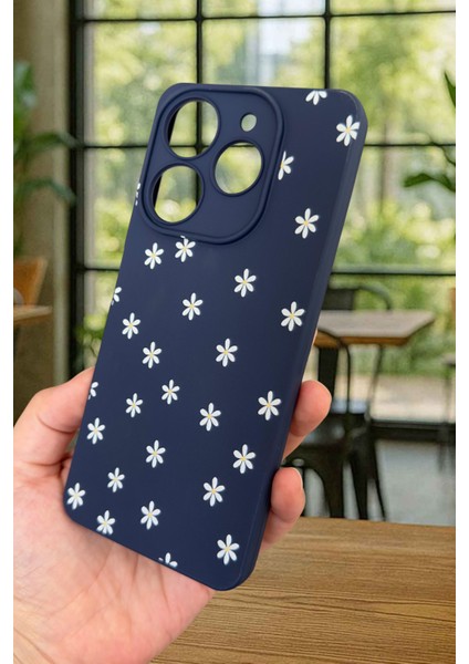 Tecno Spark 10 Pro Uyumlu Mini Papatya Desenli Silikon Darbe Emici Klasik Korumalı Rubber Kılıf modelleri