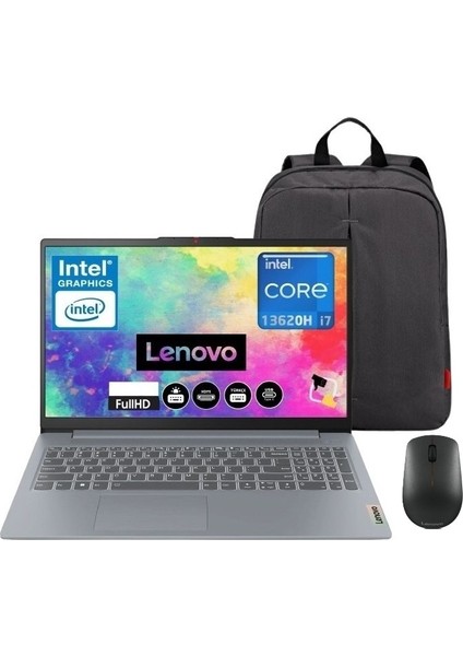 Ideapad Slim 3 Intel Core I7 13620H 24GB 1tb SSD 16" Wuxga IPS Windows 11 Pro Taşınabilir Bilgisayar Snertech Çanta+Mouse