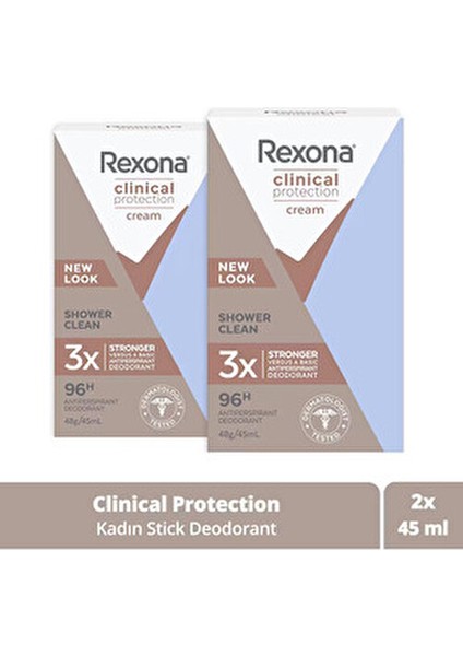 Clinical Protection Shower Clean Kadın Deodorant 2'li Paket Fırsat