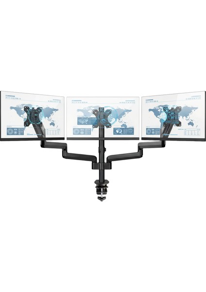 STD48036E Airgrip 17"-27" Ergonomik 360° Amortisörlü Vesa Üçlü Kol Monitör Tutucu fiyatları
