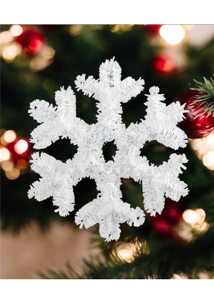 Yılbaşı Süsü Şerit Kar Tanesi Beyaz 32 cm fiyatları