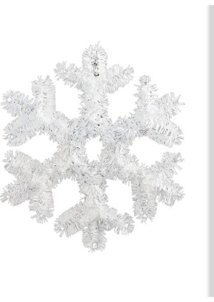 Yılbaşı Süsü Şerit Kar Tanesi Beyaz 32 cm modelleri