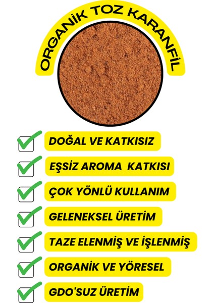 Karanfil Toz - ( Taze Öğütülmüş,organik,yöresel) 75GR fırsatları