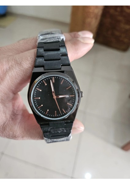 Siyah Çelik Kordon Erkek Kol Saati Takvimli Siyah Kadran Özel Kutusunda fiyatları