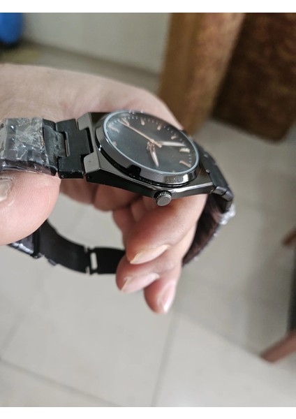 Siyah Çelik Kordon Erkek Kol Saati Takvimli Siyah Kadran Özel Kutusunda fırsatları
