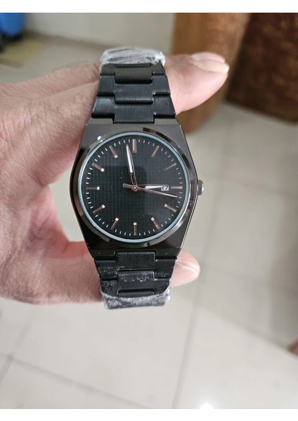 Siyah Çelik Kordon Erkek Kol Saati Takvimli Siyah Kadran Özel Kutusunda indirimleri