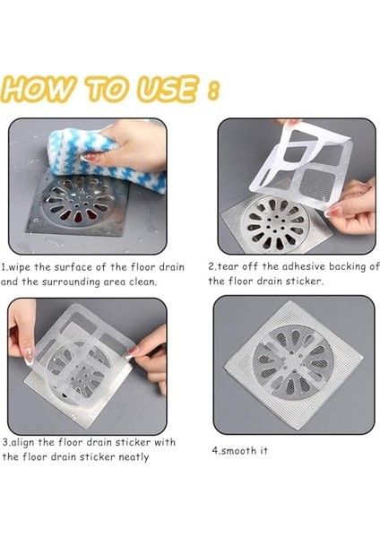 20 Adet Gider Süzgeci Yapışkanlı Filtre Saç Kıl Tüy Pislik Durdurucu Lavabo Mutfak Küvet Gider Böcek Haşere Engelleyici modelleri