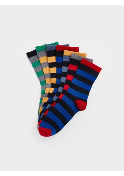 Yeni Sezon Çizgili Erkek Çocuk Soket Çorap 7'li fiyatları