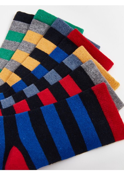Yeni Sezon Çizgili Erkek Çocuk Soket Çorap 7'li modelleri