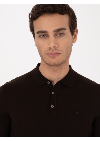 Erkek Kahverengi Regular Fit Basic Kazak 50318855-VR029 fiyatları