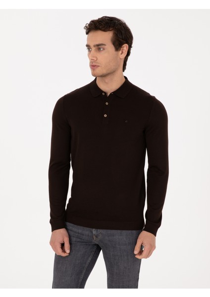 Erkek Kahverengi Regular Fit Basic Kazak 50318855-VR029 modelleri