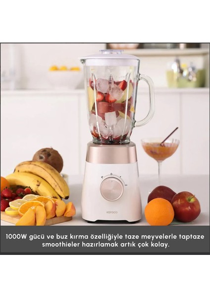 Smotie Blender 1000 W Güç, 1,5 L Cam Hazne Buzlu Içecekler Ya Da Soğuk Karışımlar Paslanmaz Çelik Bıçaklar ve 2 Kademeli Hız fiyatları