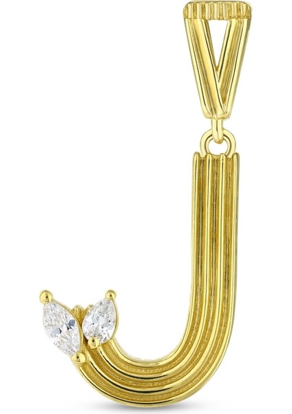 Altın J Harf Kolye Ucu - 14K fiyatları