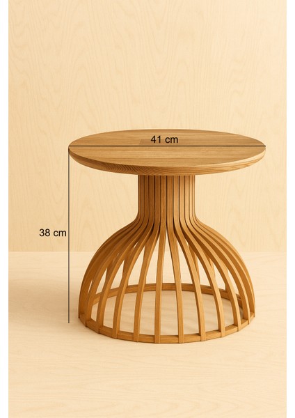 Palermo Yuvarlak Modern Klasik Rustik Retro Vintage Naturel Dekoratif Ahşap Çıtalı Eskitme Iskandinav Yan Orta Mantar Sehpa fiyatları