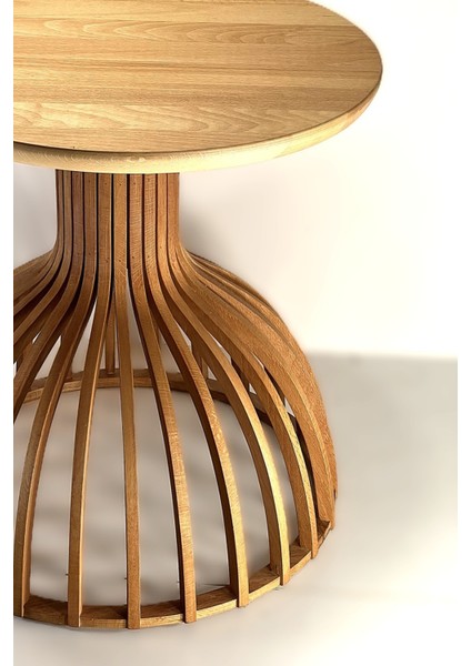 Palermo Yuvarlak Modern Klasik Rustik Retro Vintage Naturel Dekoratif Ahşap Çıtalı Eskitme Iskandinav Yan Orta Mantar Sehpa modelleri