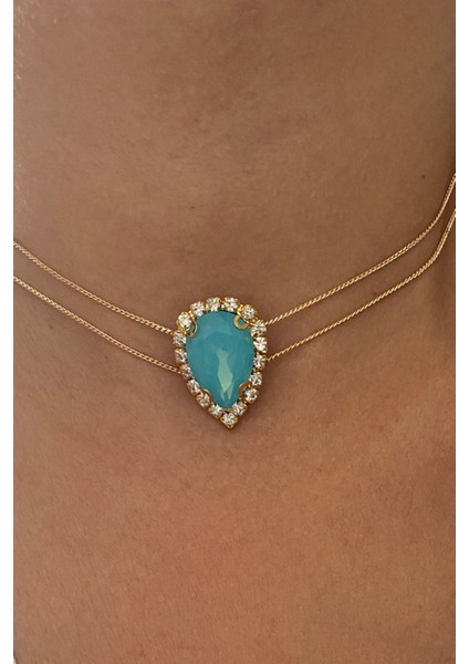 Damla Kristal Zirkon Taşlı Kolye modelleri