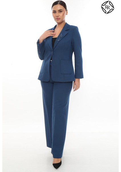 Kadın Rahat Kesim Astarlı Ceket Pantolon Takım Elbise modelleri