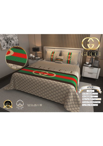 Çift Kişilik Pike Takımı Pamuklu Kumaş Jakar Dokuma Kapitone Dikişli 3D Dijital Baskılı 7 Parça-Lüks Duvet Cover Set Model fiyatları