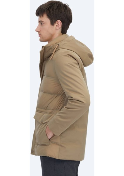 Deve Tüyü Kapüşonlu Casual Dokuma Kaban modelleri