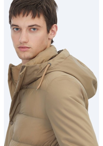Deve Tüyü Kapüşonlu Casual Dokuma Kaban indirimleri