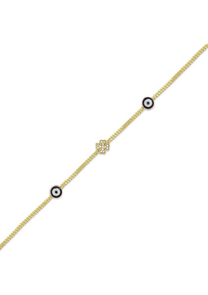 Nazar Boncuklu Altın Bileklik - 14K