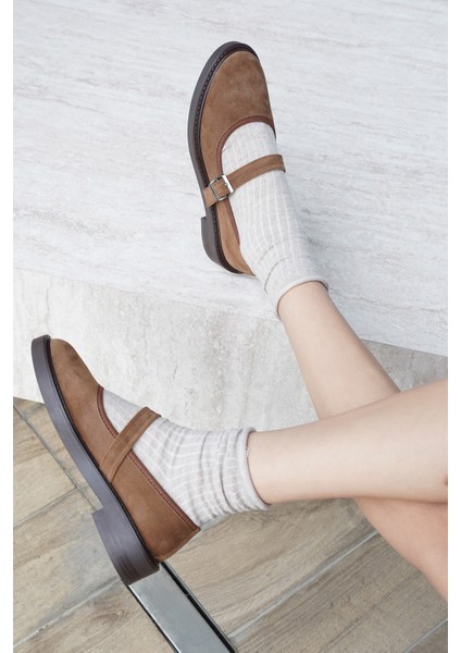 Kadın Loafer Bantlı Günlük Ayakkabı Norgi Taba Süet fiyatları