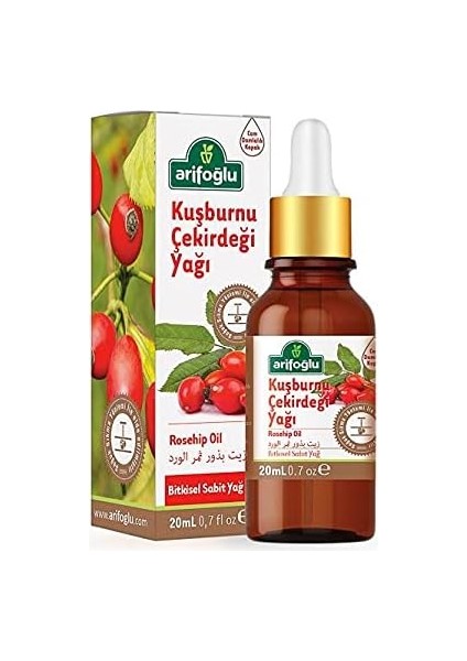 Arifoğlu Kuşburnu Çekirdeği Yağı 20ML - Soğuk Sıkım, Doğal Cilt Bakımı, Zengin Vitamin C | Arifoğlu Rosehip Seed Oil 20ML - Cold Pressed, Natural Skincare, Rich In Vitamin C fiyatları