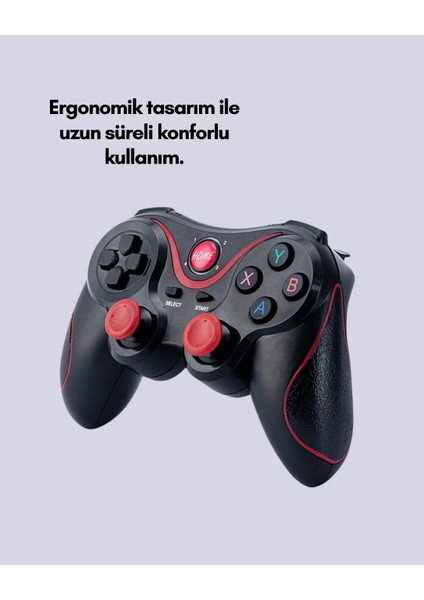 Ergonomik Tasarımlı Kablosuz Bluetooth Gamepad Titreşimli modelleri