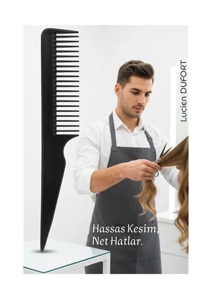 Bfs Bayan Kuaförü Saç Kesim Tarağı - Profesyonel Kuaför Kesim Tarağı Kuyruklu Saç Ayırma Şekillendirme Tarağı